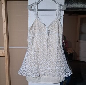 Lulus White Embroidered Charmaine Mini Dress